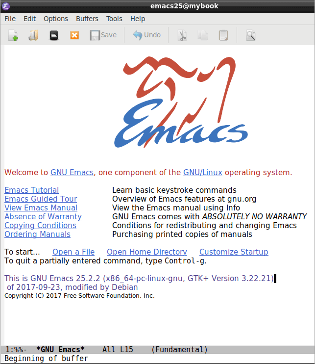 Окно GNU Emacs